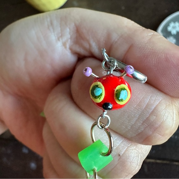 A Very Hungry Caterpillar Dangle Earrings - Picture 3 of 4